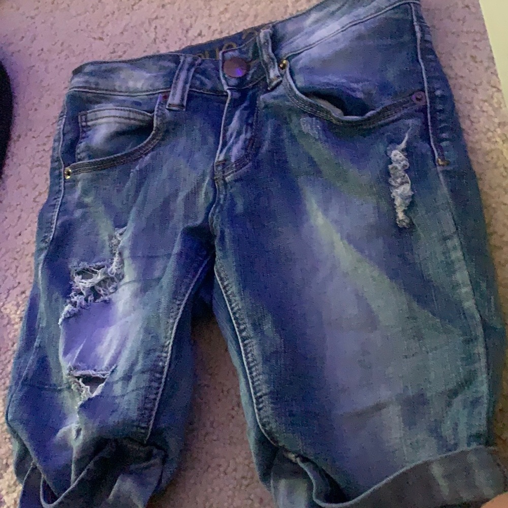 Short-Medium Shorts with Rips.